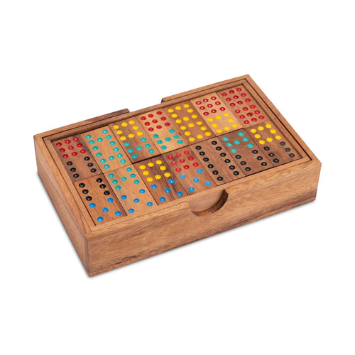 LOGOPLAY Domino Doppel 12 – 91 Spielsteine aus Holz
