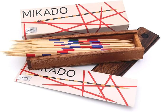 ROMBOL Mikado – 41 Holzstäbchen im Holzkästchen